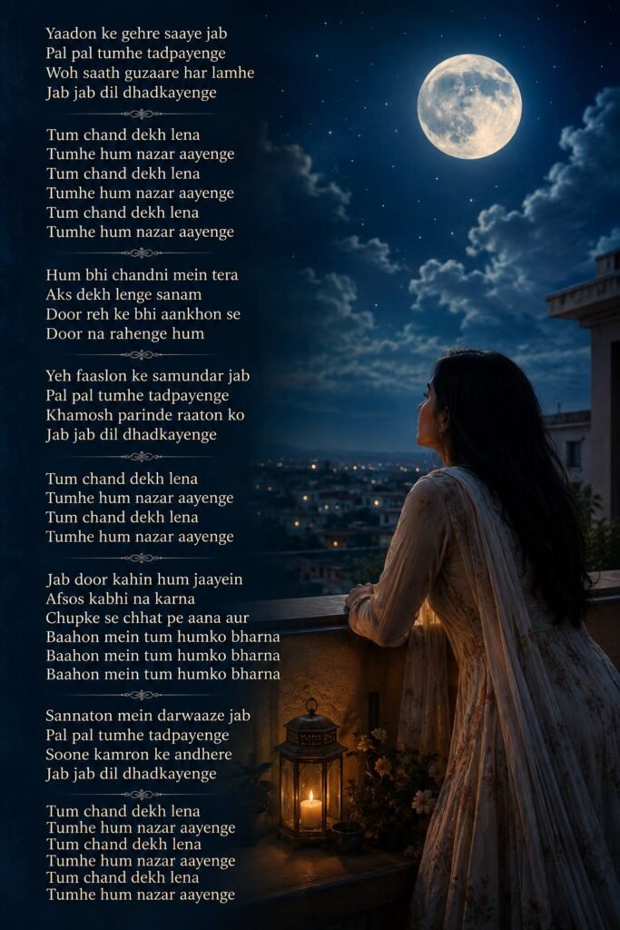 Chand Dekh Lena song Lyrics in hindi