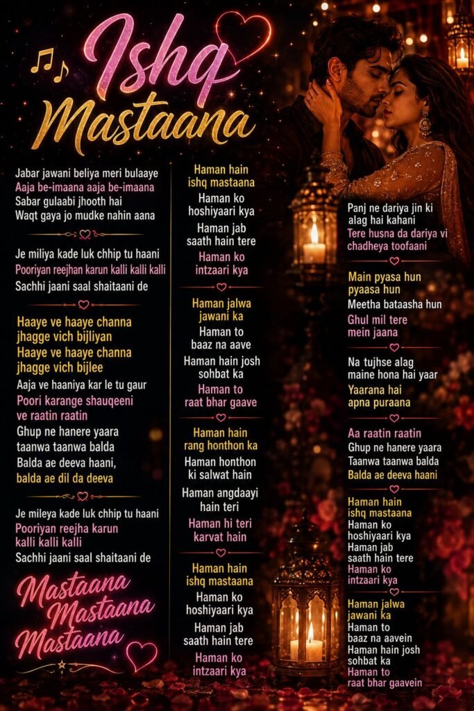 ishq mastana song lyrics in hindi